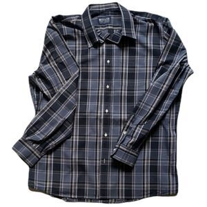 MTailor navy plaid button down shirt